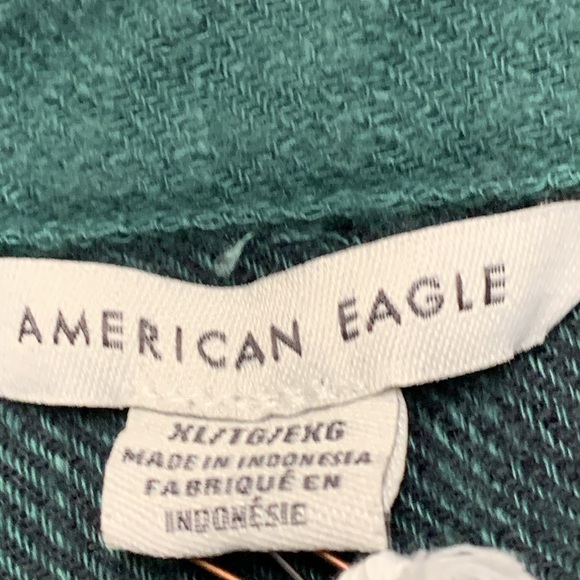 NWT American Eagle Oversized Flannel Babydoll Plaid Button‎ Down Soft Shirt - Picture 6 of 9